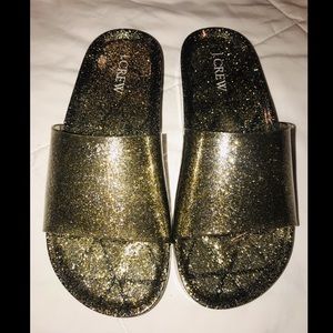 JCrew glittery slides